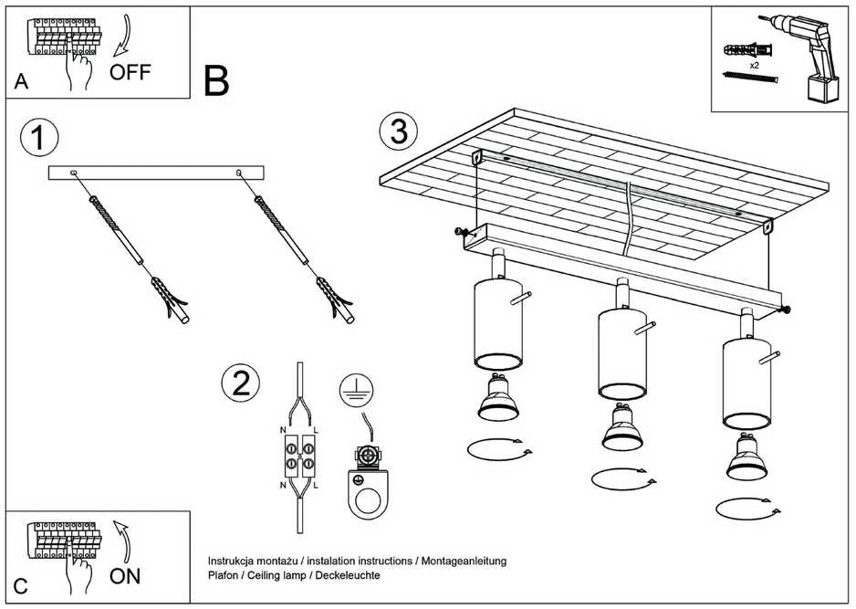 Sollux Lighting Lubinis šviestuvas RING 3L raudona ochra