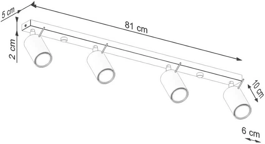 Sollux Lighting Lubinis šviestuvas RING 4L raudona ochra