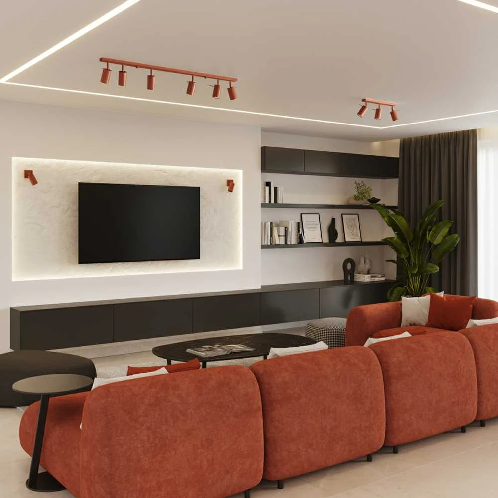 Sollux Lighting Lubinis šviestuvas RING 6L raudona ochra