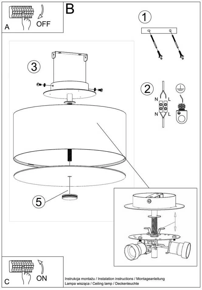 Sollux Lighting Lubinis šviestuvas SKALA 30 juodas
