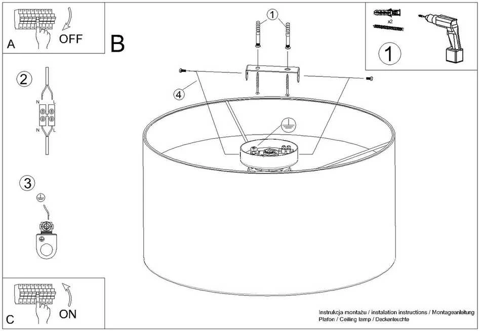 Sollux Lighting Lubinis šviestuvas TELESTO baltas/tamsiai rudas