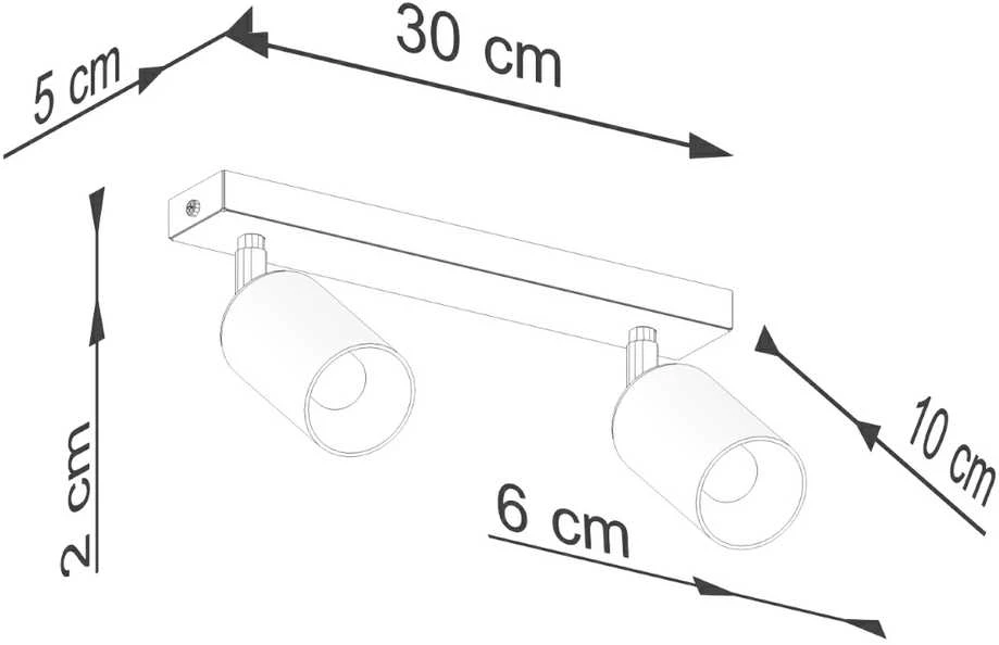 Sollux Lighting Lubinis šviestuvas WINX 2 juodas/kuperis