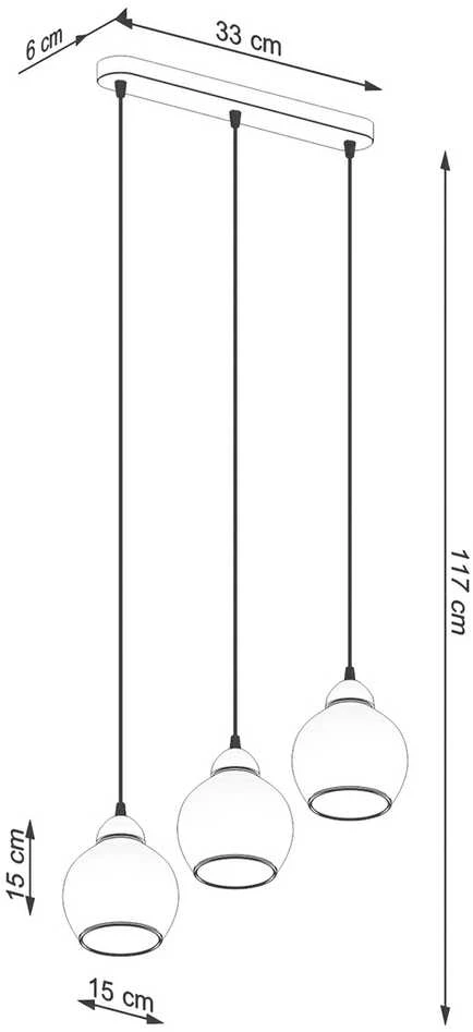Sollux Lighting Pakabinamas šviestuvas ALINO 3 juodas