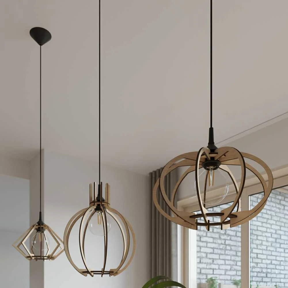 Sollux Lighting Pakabinamas šviestuvas ARANCIA iš natūralaus medžio