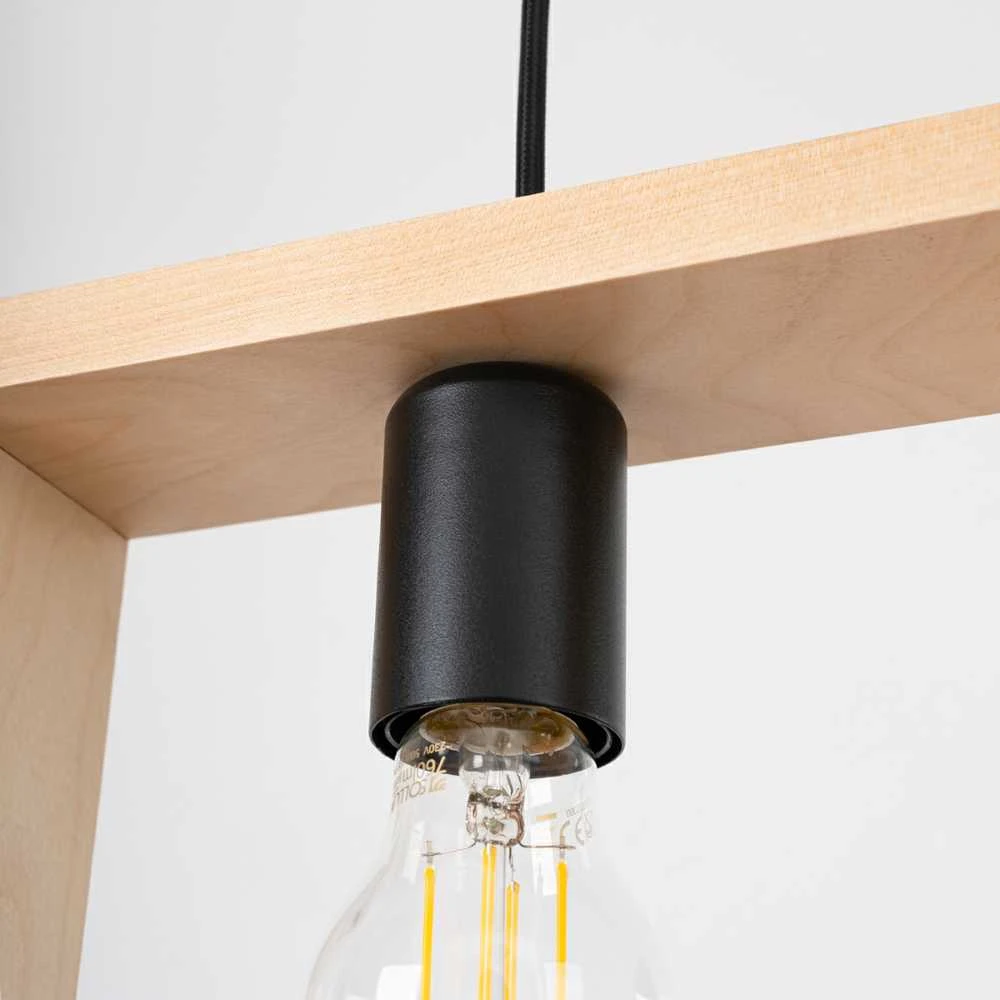 Sollux Lighting Pakabinamas šviestuvas ARIES iš natūralaus medžio