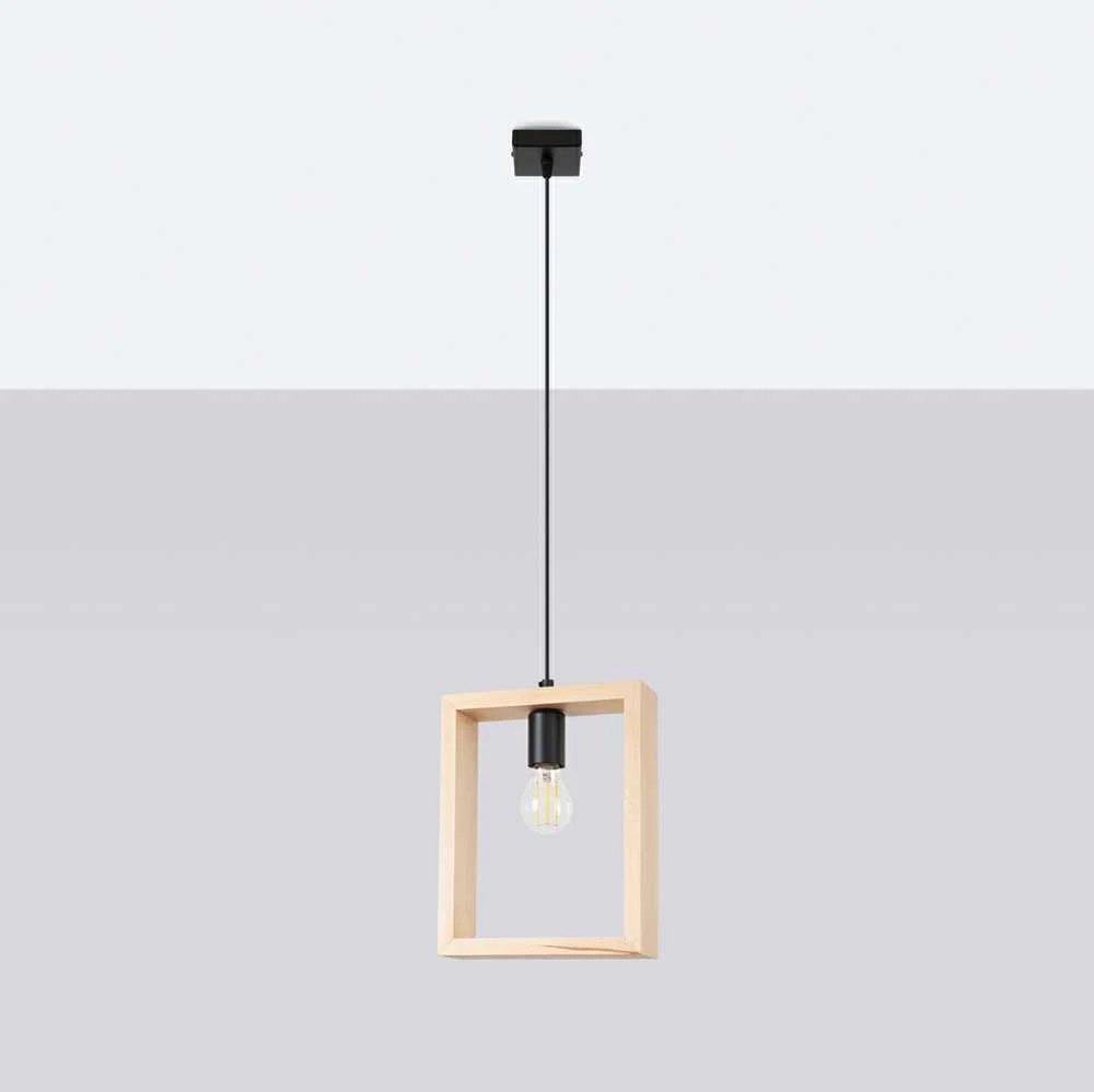 Sollux Lighting Pakabinamas šviestuvas ARIES iš natūralaus medžio