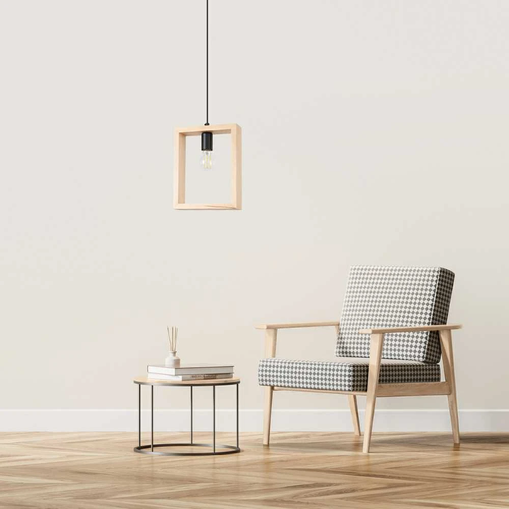 Sollux Lighting Pakabinamas šviestuvas ARIES iš natūralaus medžio