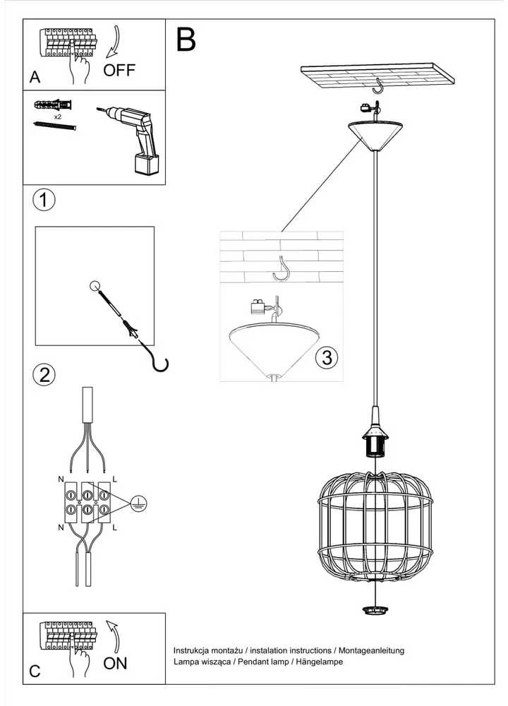 Sollux Lighting Pakabinamas šviestuvas CELTA baltas