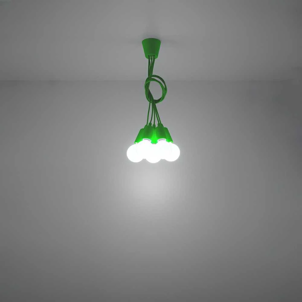 Sollux Lighting Pakabinamas šviestuvas DIEGO 5 žalias