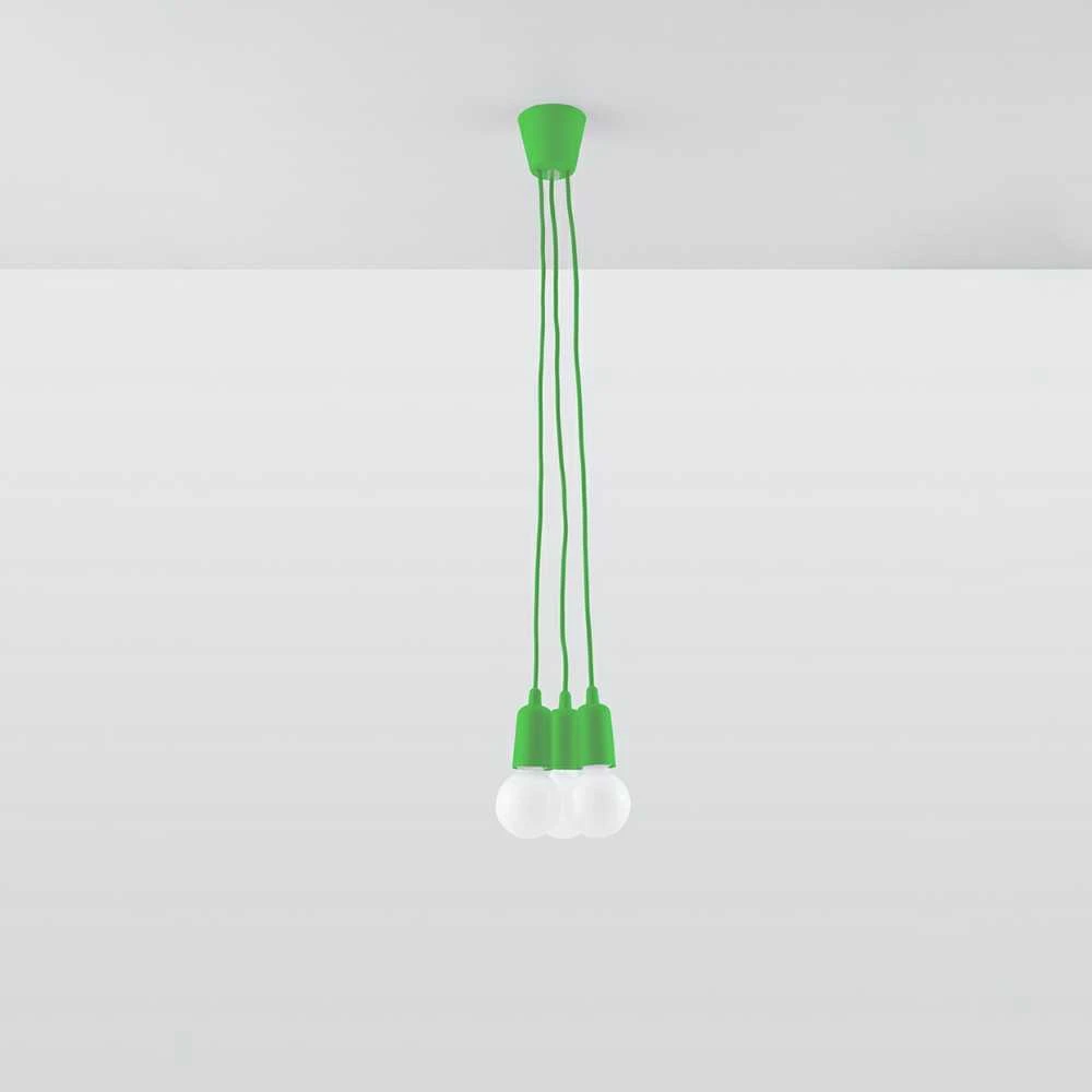 Sollux Lighting Pakabinamas šviestuvas DIEGO 3 žalias
