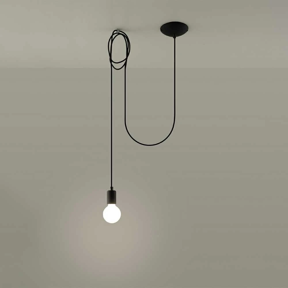 Sollux Lighting Pakabinamas šviestuvas EDISON 1 juodas