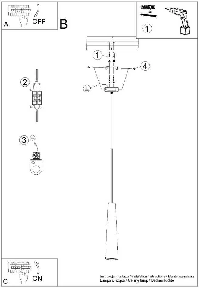 Sollux Lighting Pakabinamas šviestuvas ELECTRA concrete