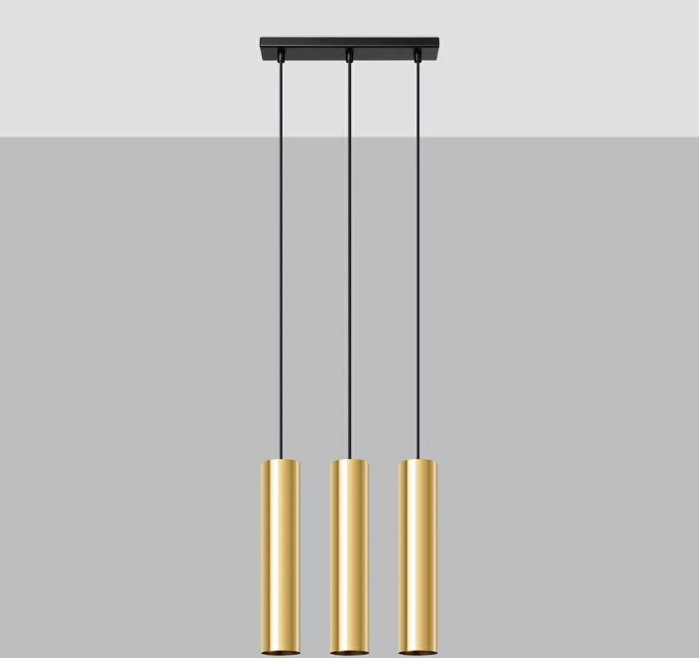 Sollux Lighting Pakabinamas šviestuvas LAGOS 3 poliruoto aukso