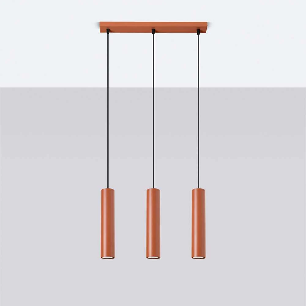 Sollux Lighting Pakabinamas šviestuvas LAGOS 3L raudona ochra