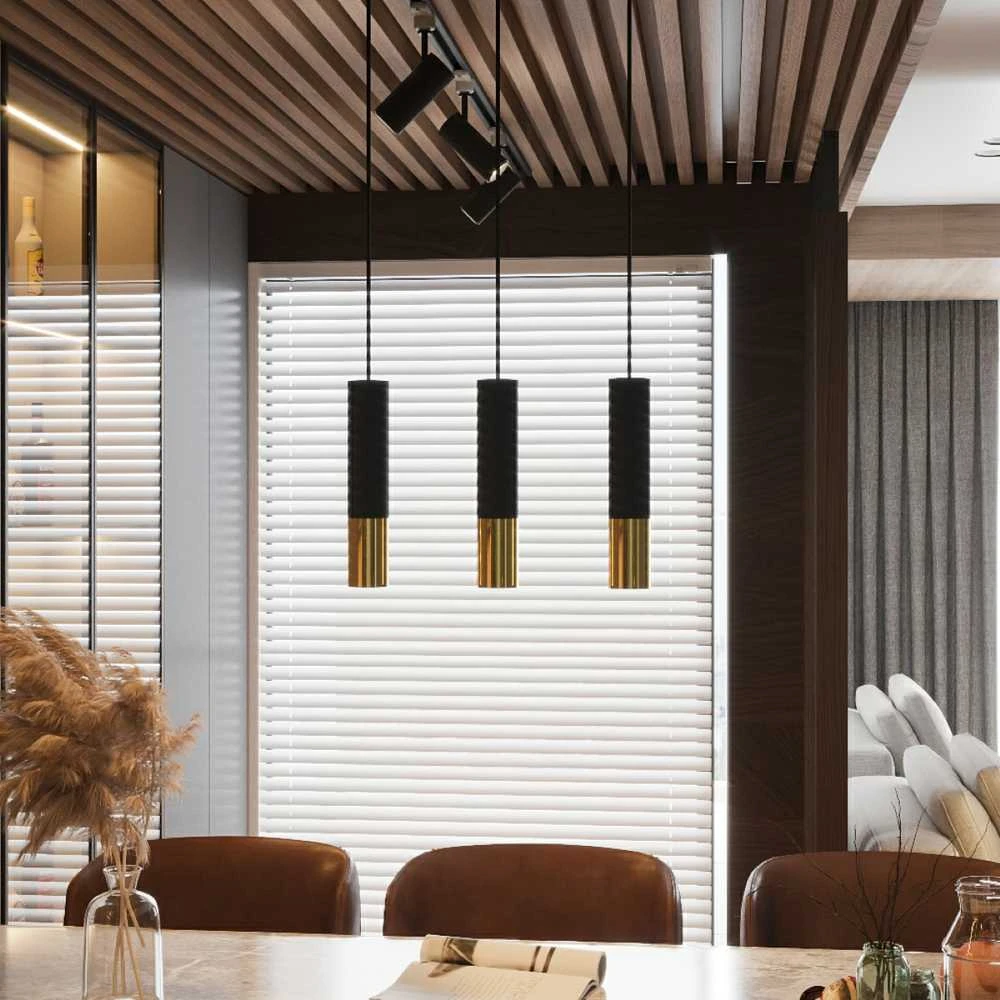 Sollux Lighting Pakabinamas šviestuvas LOOPEZ 1 juodas/auksinis