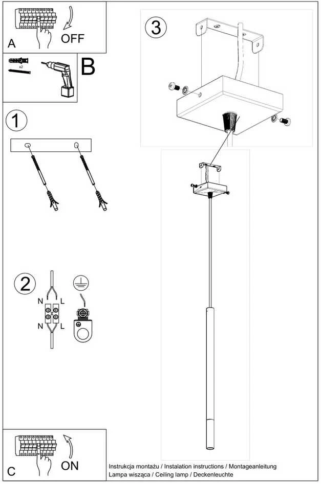 Sollux Lighting Pakabinamas šviestuvas MOZAICA 1 juodas/auksinis