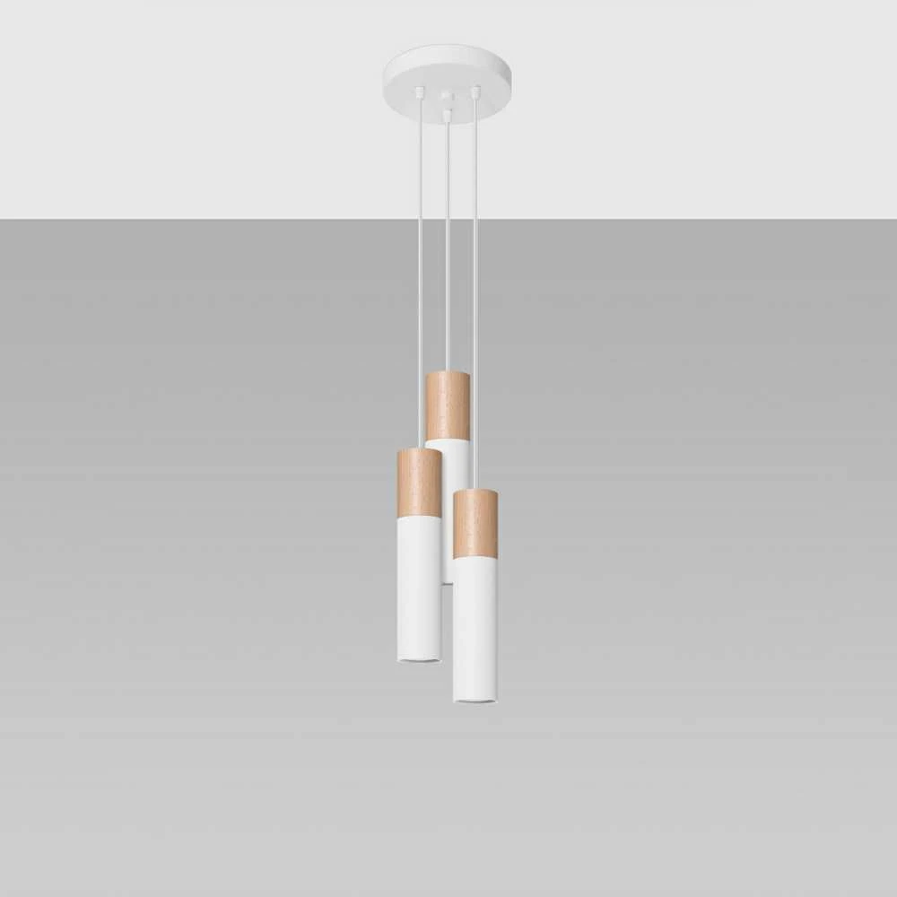 Sollux Lighting Pakabinamas šviestuvas PABLO 3P baltas