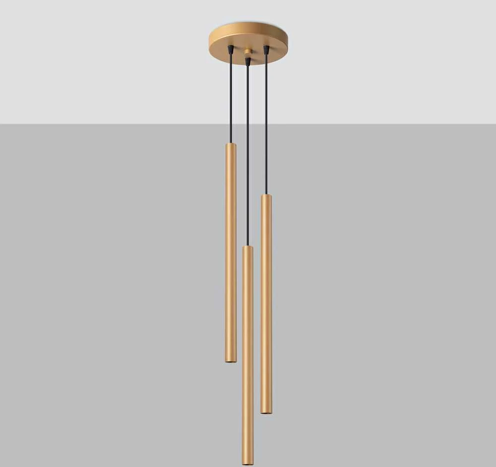 Sollux Lighting Pakabinamas šviestuvas PASTELO 3P auksinis