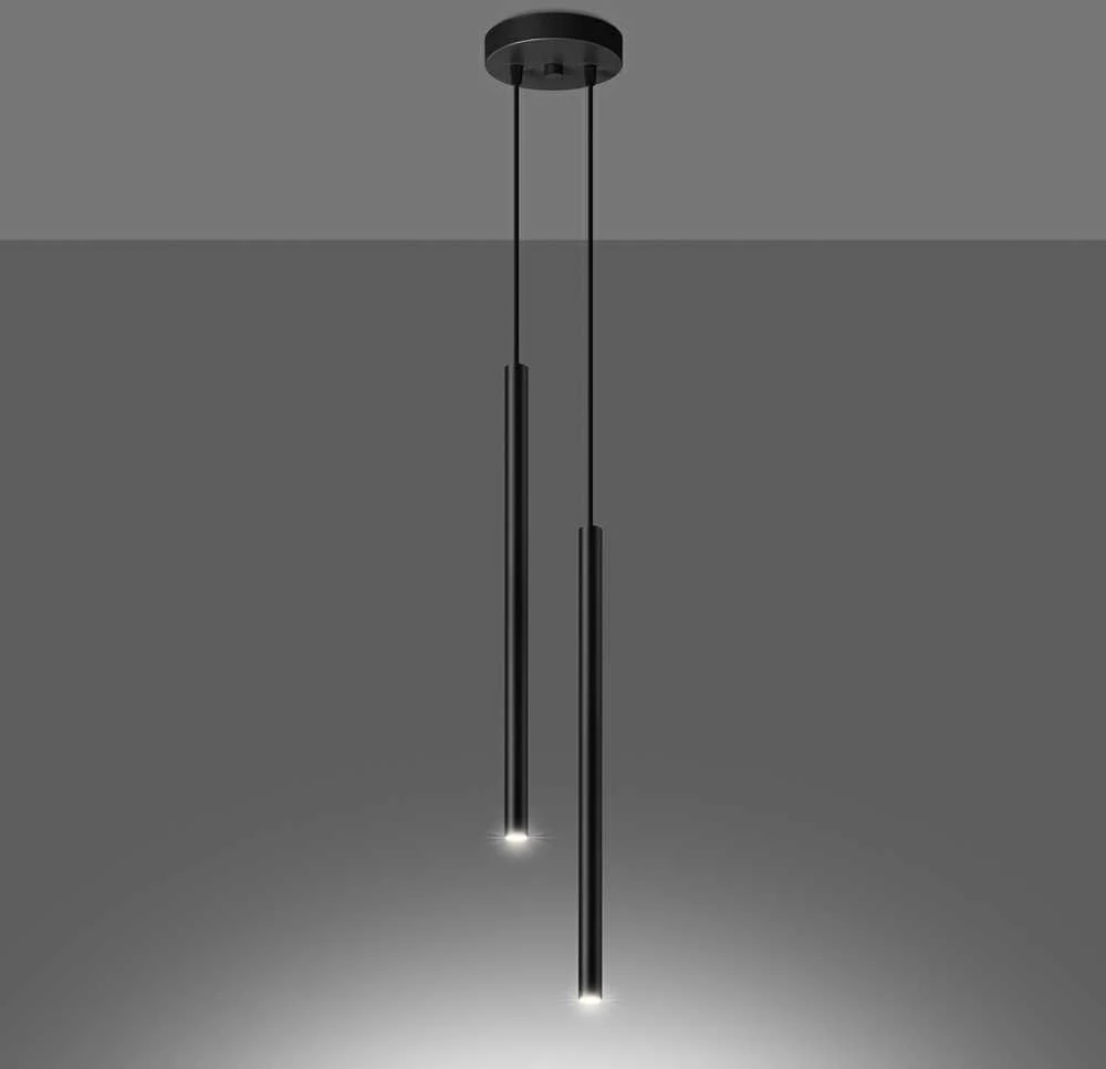 Sollux Lighting Pakabinamas šviestuvas PASTELO 2 juodas