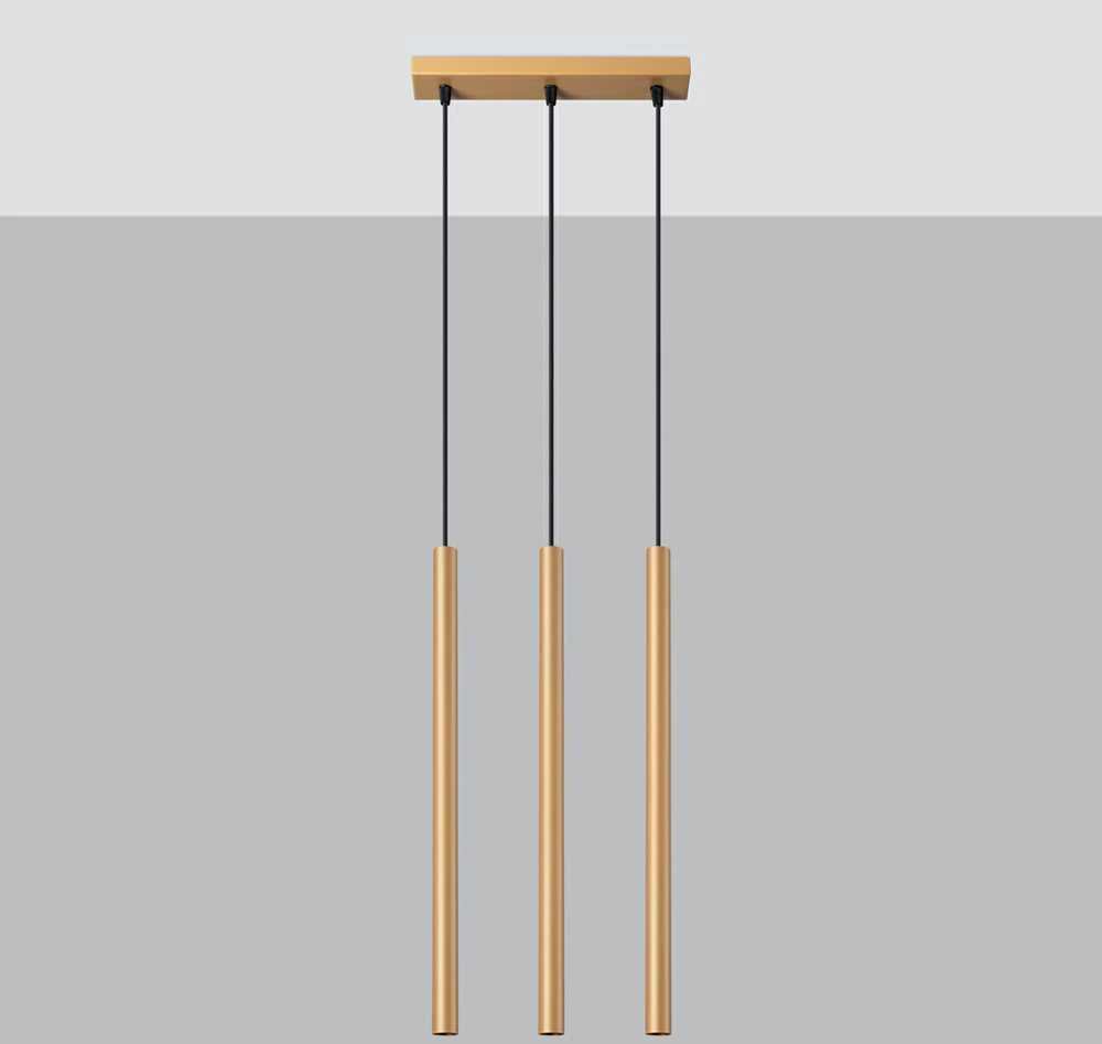 Sollux Lighting Pakabinamas šviestuvas PASTELO 3L aukso spalvos