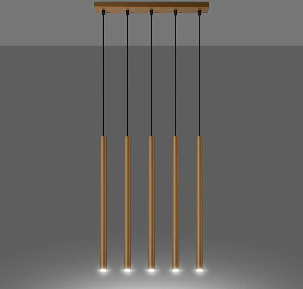 Sollux Lighting Pakabinamas šviestuvas PASTELO 5L aukso spalvos