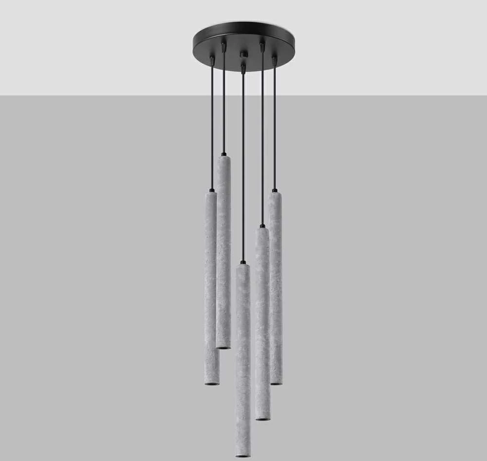 Sollux Lighting Pakabinamas šviestuvas PASTELO 5P betonas