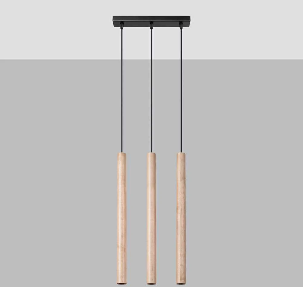 Sollux Lighting Pakabinamas šviestuvas PASTELO 3L medinis