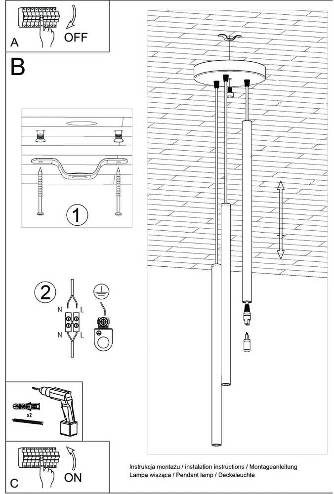 Sollux Lighting Pakabinamas šviestuvas PASTELO 3P raudona ochra