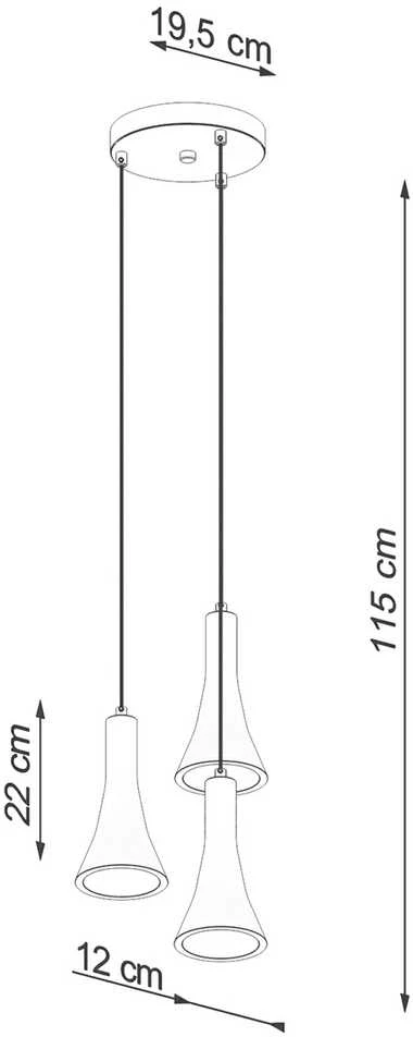 Sollux Lighting Pakabinamas šviestuvas REA 3P concrete