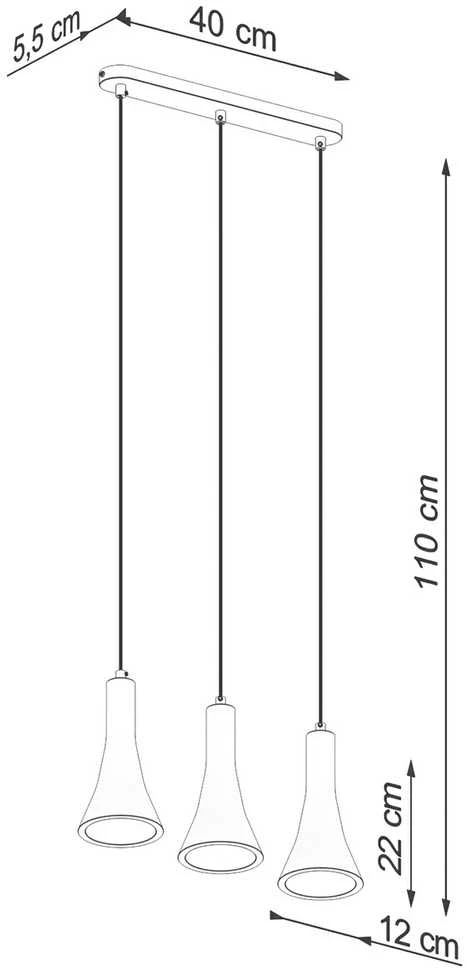 Sollux Lighting Pakabinamas šviestuvas REA 3L concrete