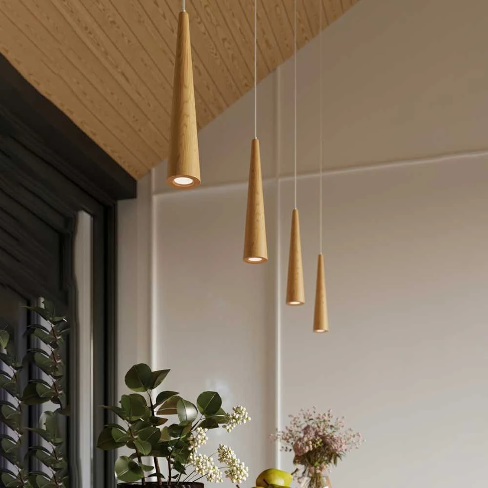 Sollux Lighting Pakabinamas šviestuvas SULA 1 iš natūralaus medžio