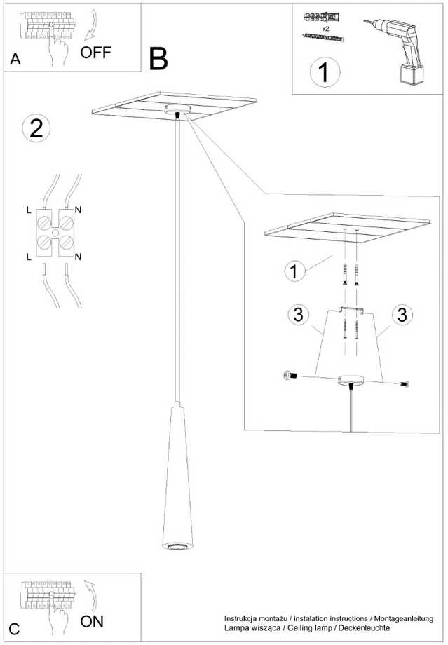 Sollux Lighting Pakabinamas šviestuvas SULA 1 iš natūralaus medžio
