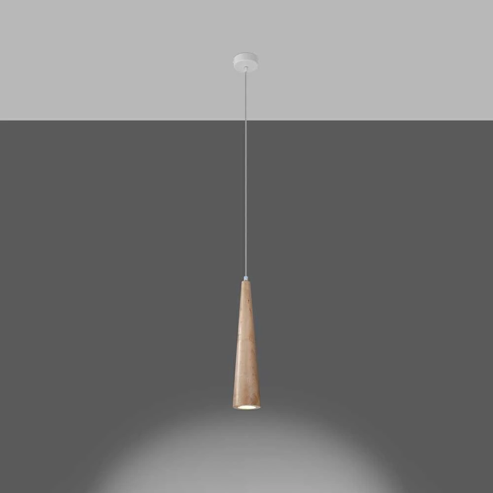 Sollux Lighting Pakabinamas šviestuvas SULA 1 iš natūralaus medžio