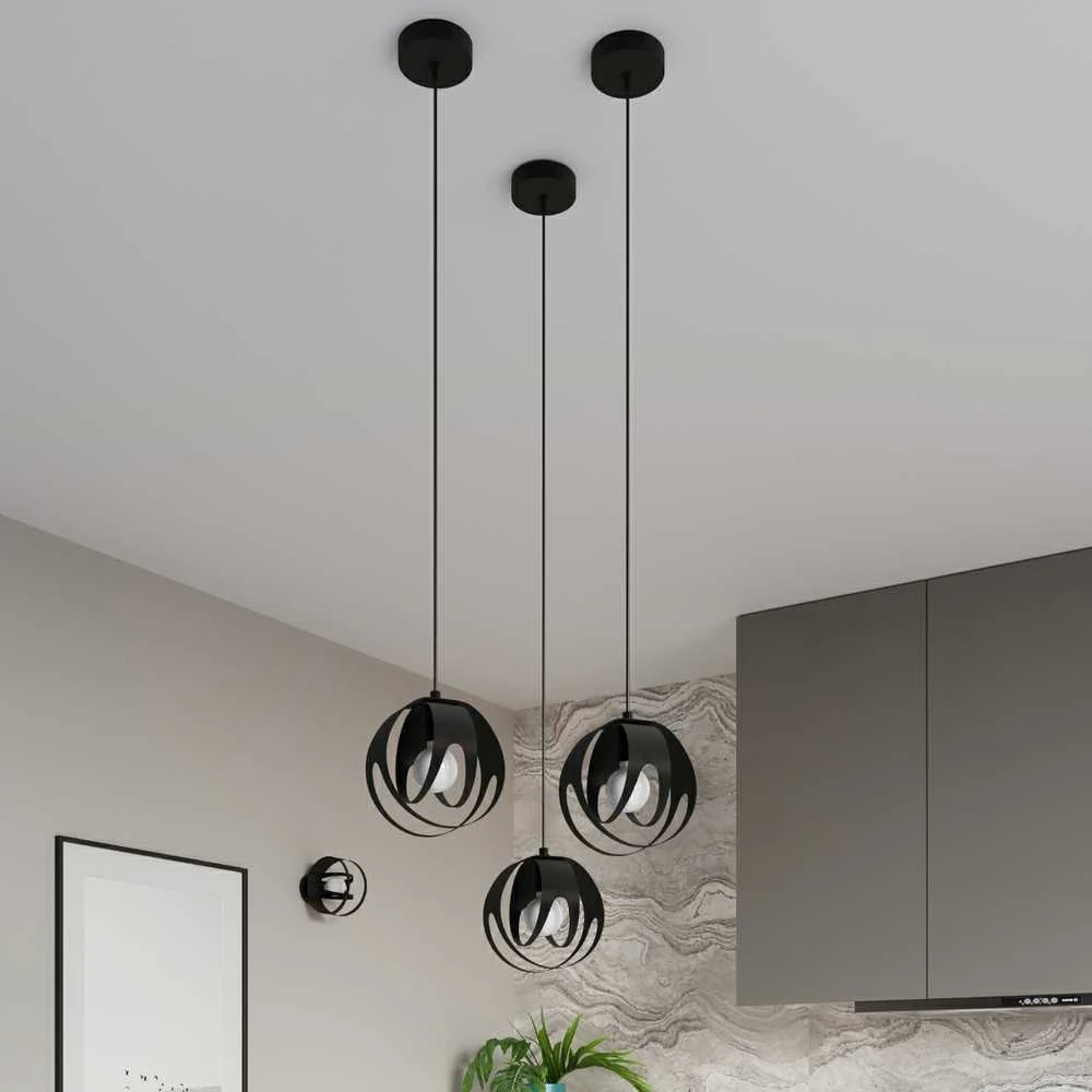Sollux Lighting Pakabinamas šviestuvas TULOS 3P juodas
