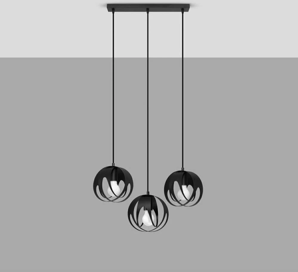 Sollux Lighting Pakabinamas šviestuvas TULOS 3L juodas