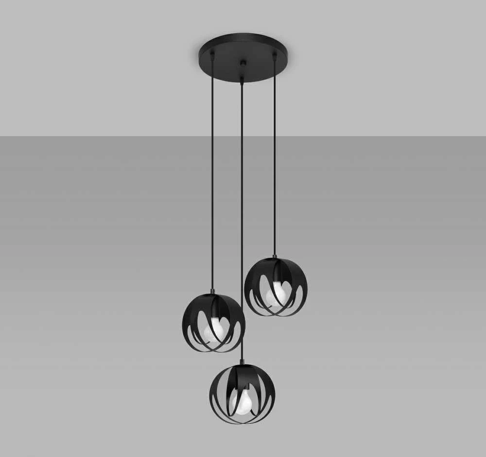 Sollux Lighting Pakabinamas šviestuvas TULOS 3P juodas
