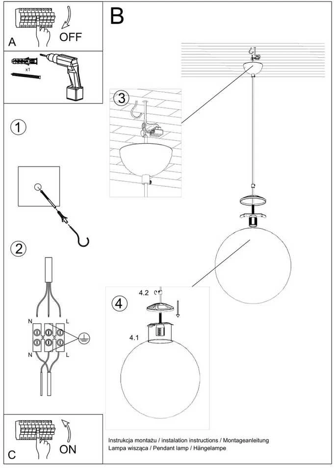 Sollux Lighting Pakabinamas šviestuvas UGO 40 auksinis