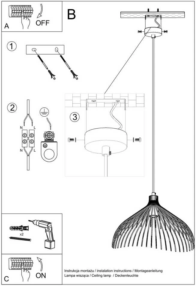Sollux Lighting Sollux Pakabinamas šviestuvas UMB baltas