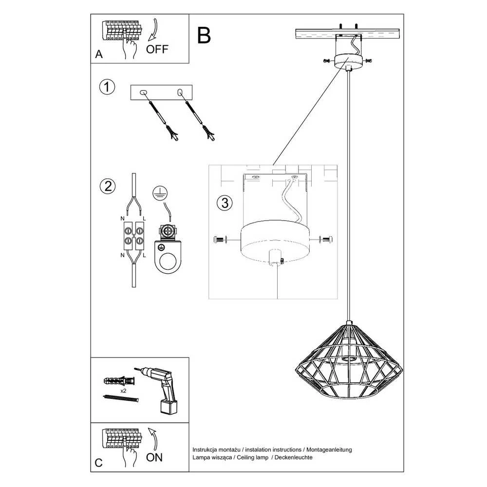 Sollux Lighting Pakabinamas šviestuvas UMBERTO baltas