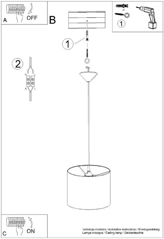 Pakabinamas šviestuvas Sollux Lighting Pakabos lempa NOVA 30 blanc