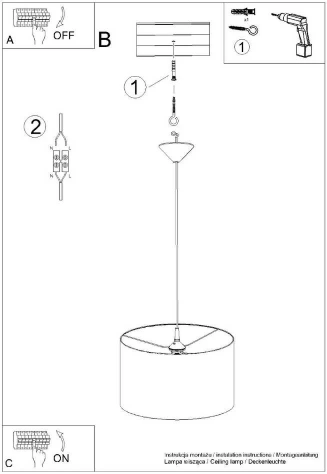Pakabinamas šviestuvas Sollux Lighting Pakabos lempa NOVA 40 noir