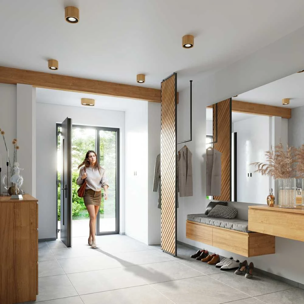 Lubinis šviestuvas Sollux Lighting Plafond BASIC 1 natūrali mediena