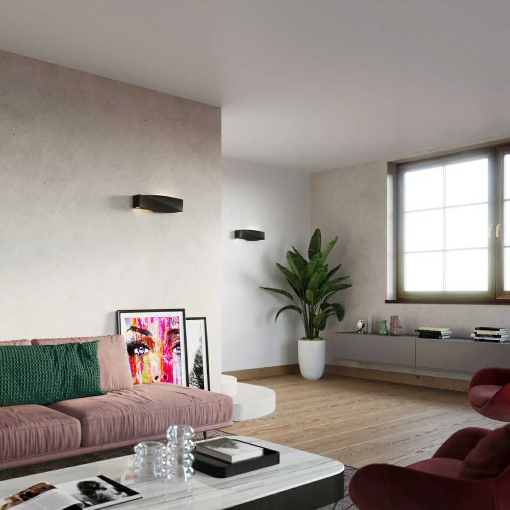 Sieninis šviestuvas Sollux Lighting Sieninis keraminis šviestuvas SIGMA juodas