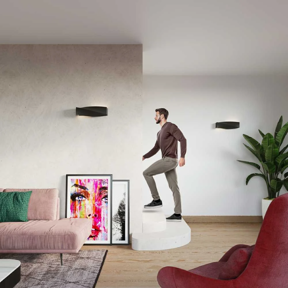 Sieninis šviestuvas Sollux Lighting Sieninis keraminis šviestuvas SIGMA juodas