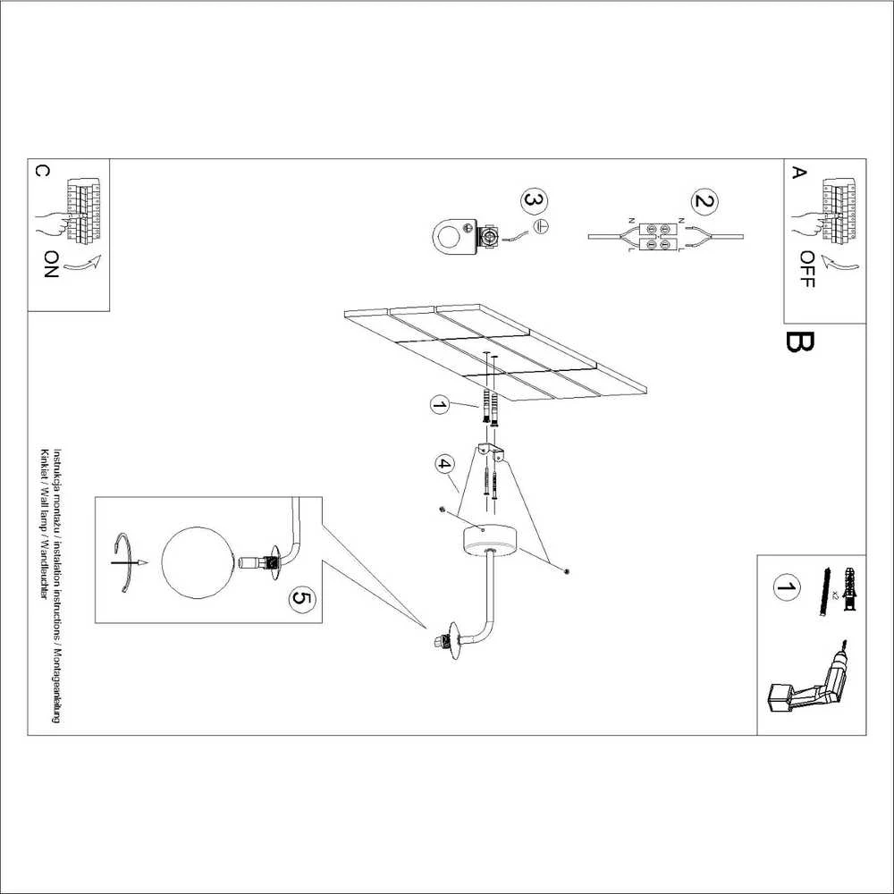Sollux Lighting Sieninis šviestuvas ASTRAL 1 juodas