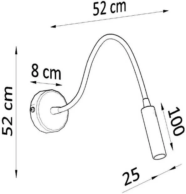Sollux Lighting Sieninis šviestuvas AXIL juodas