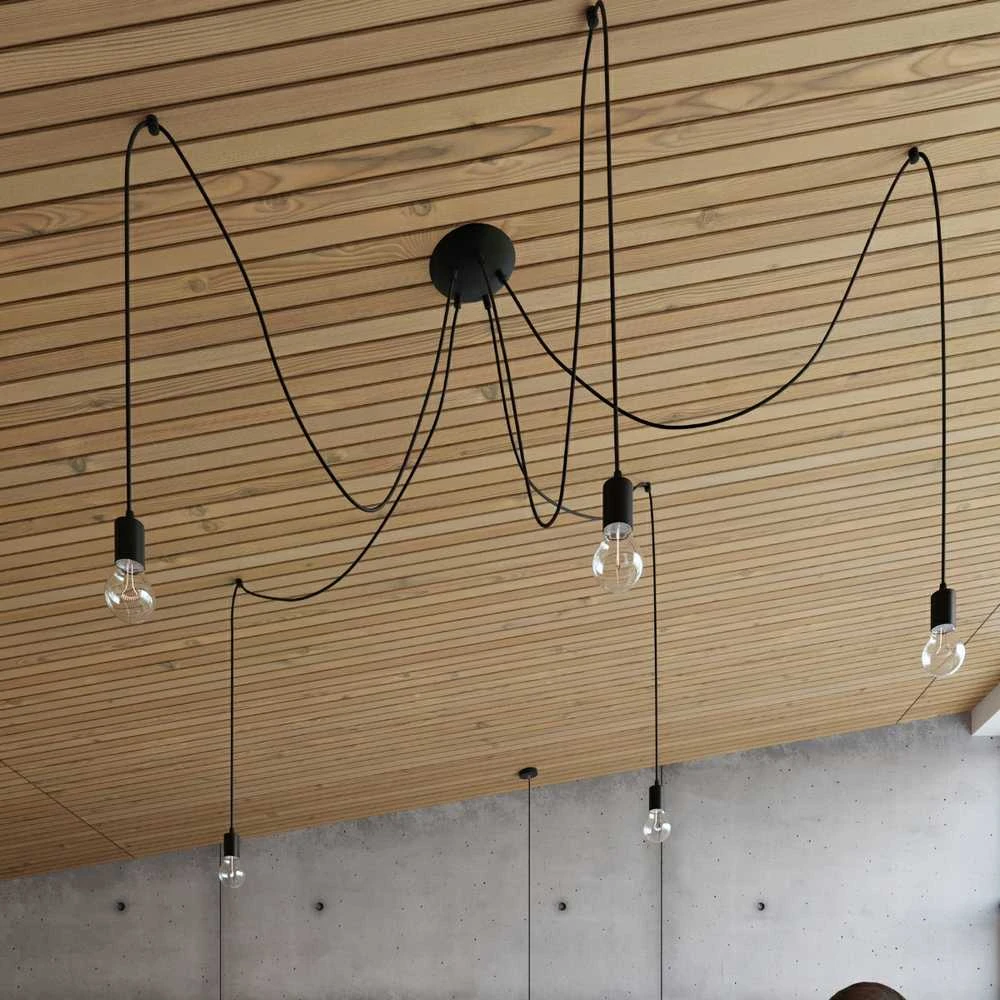 Sollux Lighting Sieninis šviestuvas EDISON juodas