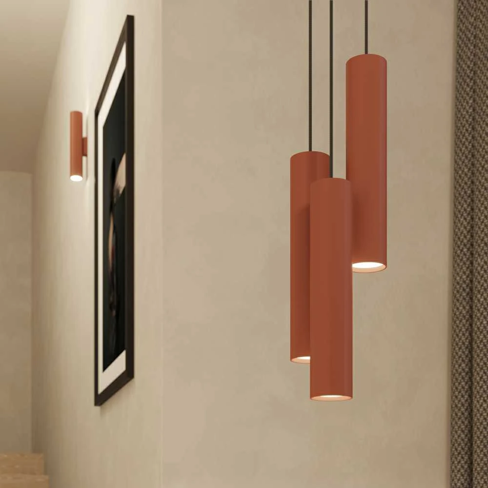 Sollux Lighting Sieninis šviestuvas LAGOS 2 raudona ochra