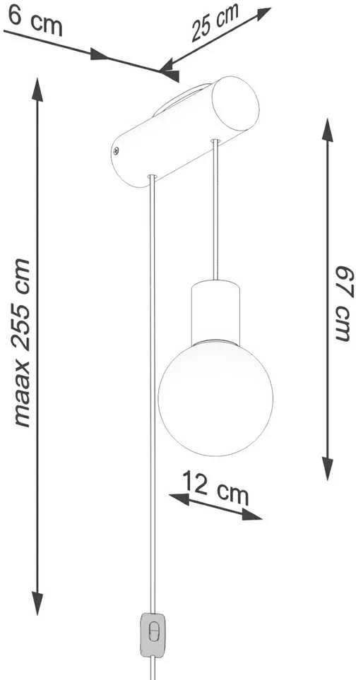 Sollux Lighting Sieninis šviestuvas NIBMI G9 su jungikliu