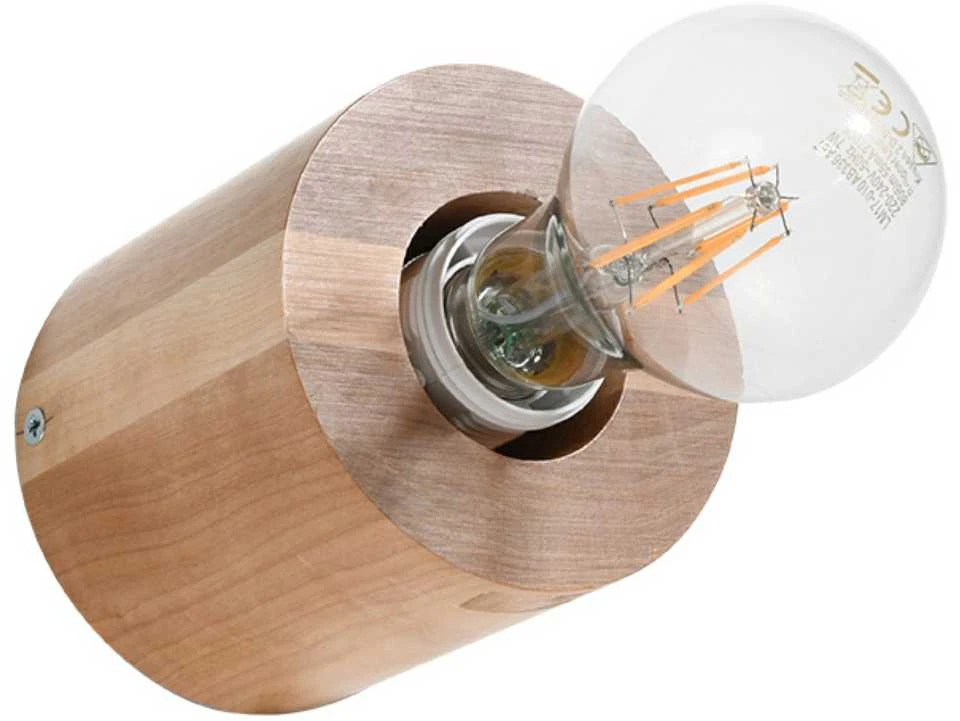 Sollux Lighting Sieninis šviestuvas SALGADO, E27, natūralaus medžio